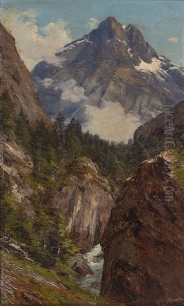 Paysage De Montagne Oil Painting by Charles Alexandre Bertier