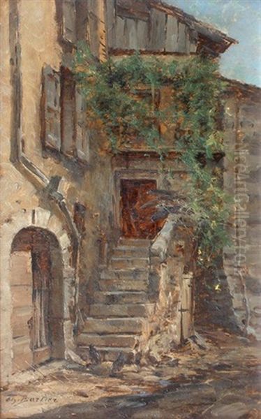 Maison A Chatillon En Diois Oil Painting by Charles Alexandre Bertier