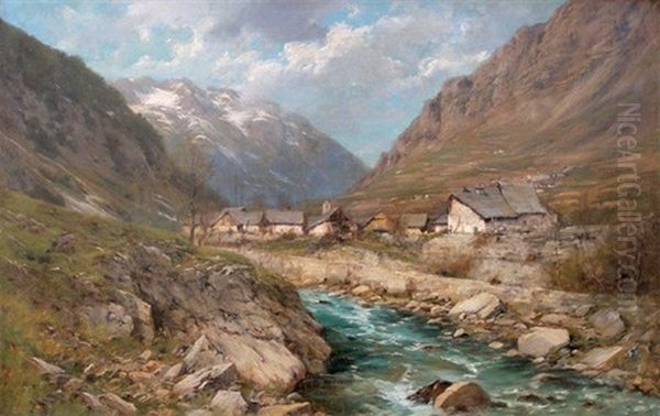 Les Gorges Du Veneon Oil Painting by Charles Alexandre Bertier