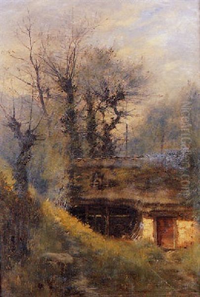 La Maison Dans La Foret Oil Painting by Charles Alexandre Bertier