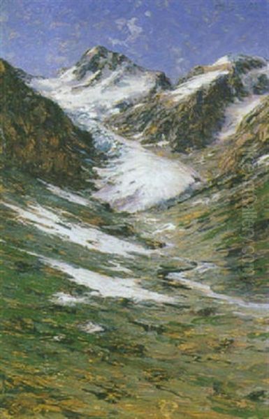 Le Glacier De La Pilatte, La Berarde En Oisans Oil Painting by Charles Alexandre Bertier