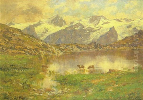 Montanas Nevadas Oil Painting by Charles Alexandre Bertier