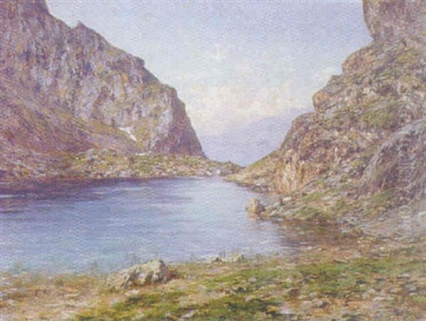 Le Lac Lauvitel Oil Painting by Charles Alexandre Bertier