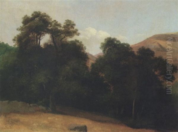 Royat, Chemin Du Paradis Oil Painting by Francois-Edouard Bertin