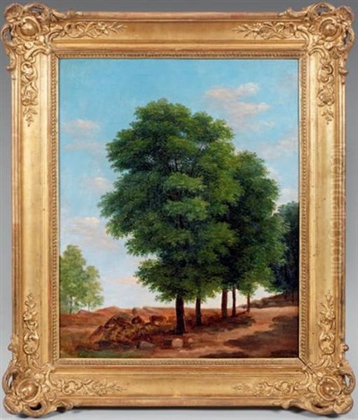 Etude D'arbre (study) Oil Painting by Jean Victor Bertin