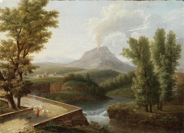 Ansicht Von Neapel Oil Painting by Jean Victor Bertin