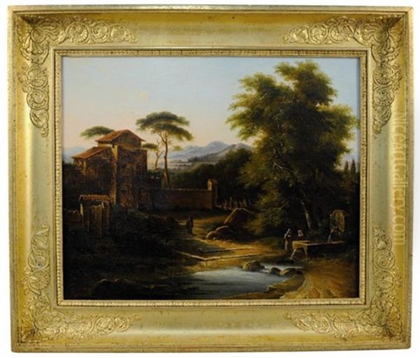 Paysage Italien Oil Painting by Jean Victor Bertin