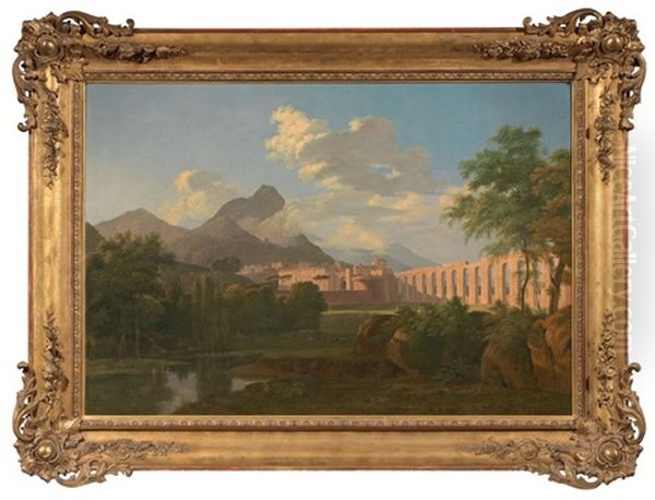 Veduta Della Campagna Lucchese Oil Painting by Jean Victor Bertin