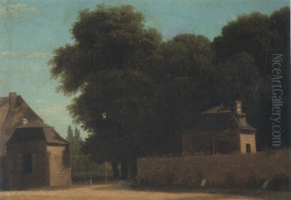 Une Des Entrees Du Parc De Saint Cloud Oil Painting by Jean Victor Bertin