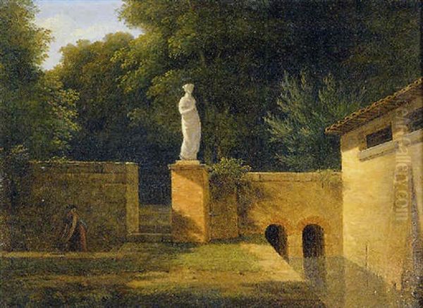 Fontaine Dans Un Parc Italien Oil Painting by Jean Victor Bertin