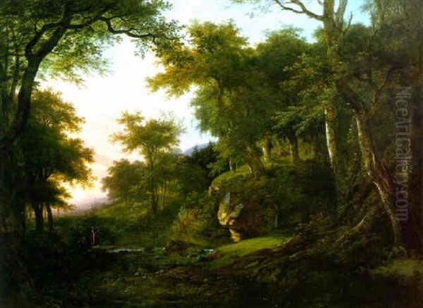 Paysage Anime Oil Painting by Jean Victor Bertin