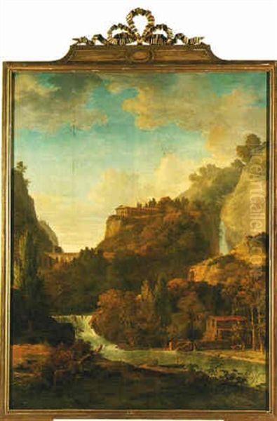 The Cascades At Tivoli Oil Painting by Jean Victor Bertin