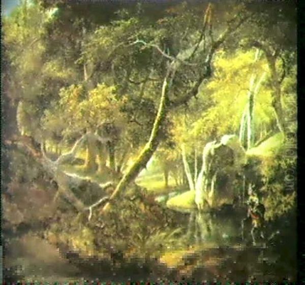 Paysage                                                     (2) Oil Painting by Jean Victor Bertin