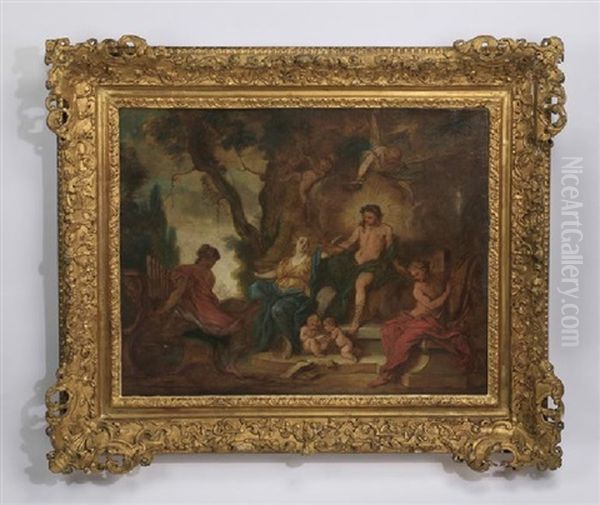 Apollo And The Muses Oil Painting by Nicolas Bertin