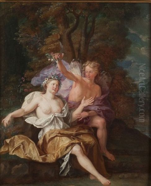 Flore Et Zephyr Oil Painting by Nicolas Bertin