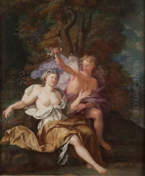 Flore Et Zephyr Oil Painting by Nicolas Bertin