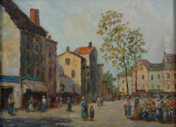 Market Day Oil Painting by Dennis Ainsley