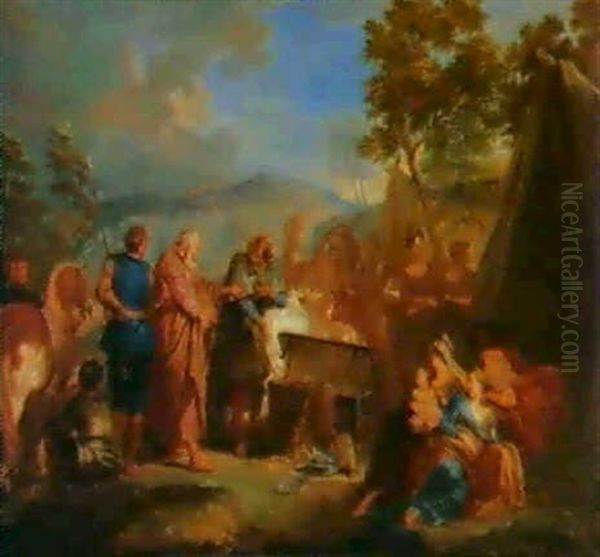 Laban Cherchant Ses Idoles Oil Painting by Nicolas Bertin