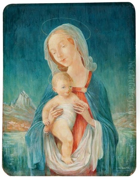 Madonna Mit Kind Oil Painting by Hans Bertle