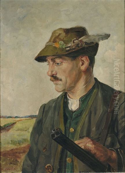 Portrait Eines Jungen Jagers by Hans Bertle