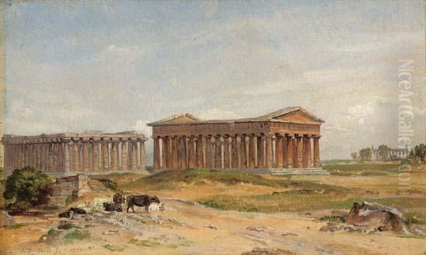 Paestum, Near Naples Oil Painting by Samuel James Ainsley