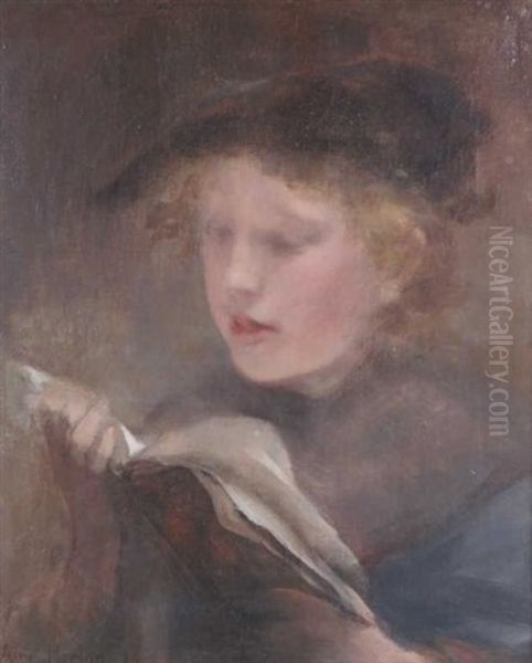 Portrait D'une Femme Au Chapeau Oil Painting by Armand Berton