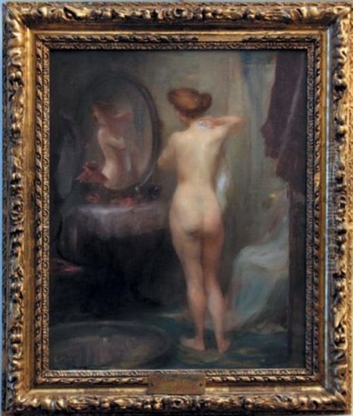 Jeune Femme Nue A Sa Toilette Oil Painting by Armand Berton