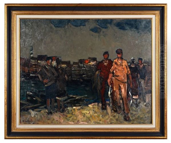 Le Retour Des Pecheurs Oil Painting by Abel Bertram