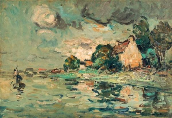 Bord D'etang Oil Painting by Abel Bertram