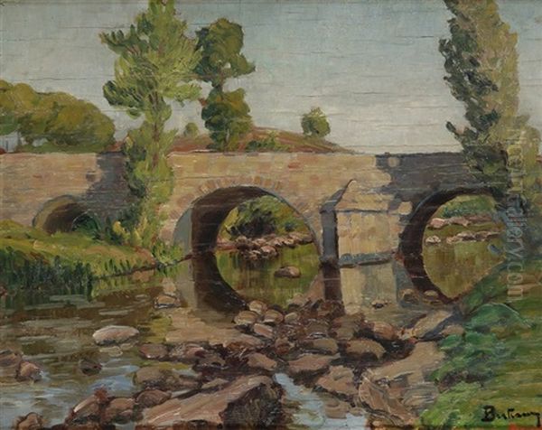 Pont A Crozant Oil Painting by Abel Bertram