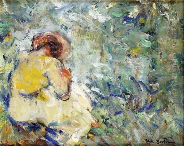 Femme Sur Un Pliant Oil Painting by Abel Bertram