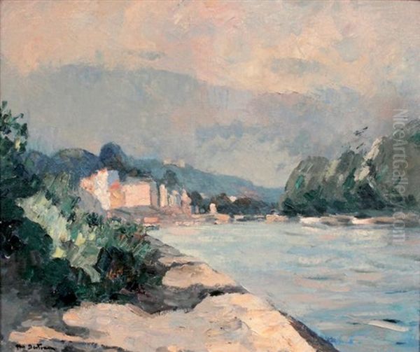 Bords De Seine Oil Painting by Abel Bertram