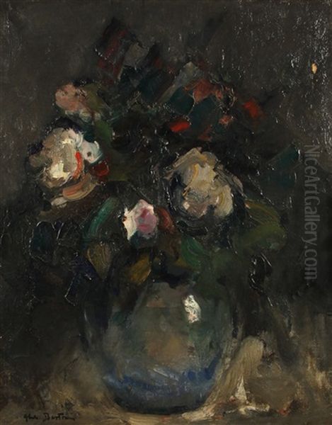 Flower Bouquet In A Vase Oil Painting by Abel Bertram