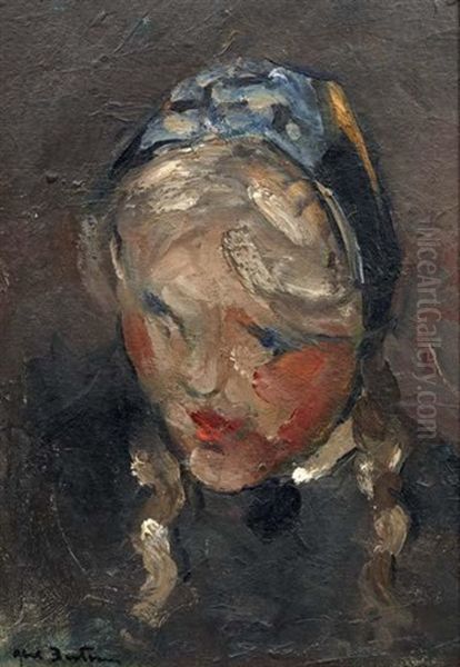 Portrait De Jeune Bretonne Oil Painting by Abel Bertram