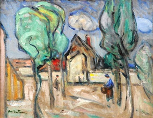 Paysage Expressionniste Anime Oil Painting by Abel Bertram