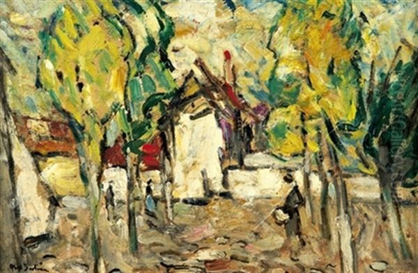 Vue De Village Oil Painting by Abel Bertram