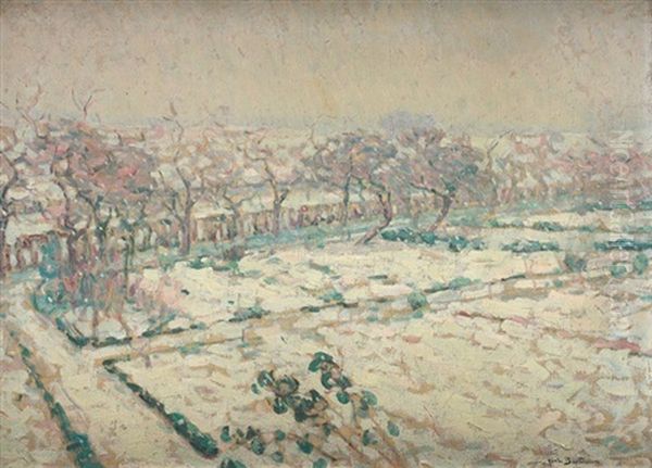 Paysage Matinal Sous La Neige Oil Painting by Abel Bertram