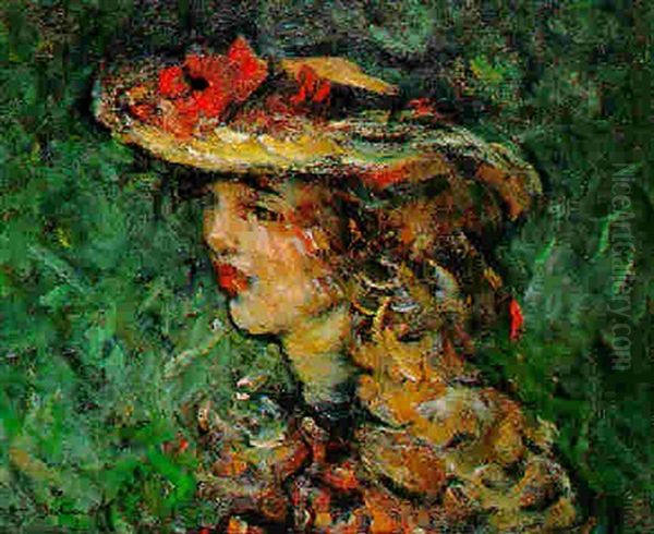 La Femme Au Chapeau Oil Painting by Abel Bertram