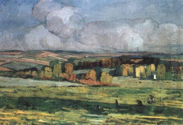 Dans Les Champs - Paysage Oil Painting by Abel Bertram