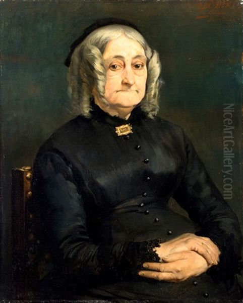 Portret Van De Moeder Van De Schilder Oil Painting by Eugene Bertrand