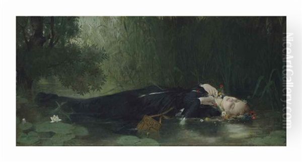 Ophelia Oil Painting by Jean-Baptiste (James) Bertrand