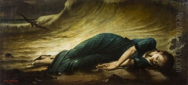 Mort De Virginie Oil Painting by Jean-Baptiste (James) Bertrand