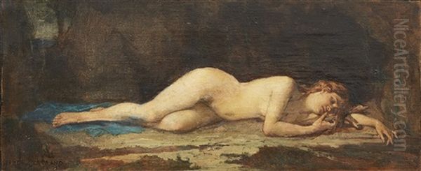 Study Of A Naked Beauty Oil Painting by Jean-Baptiste (James) Bertrand