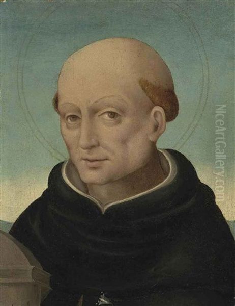 Saint Dominic (fragment) Oil Painting by Giovanni Battista Bertucci