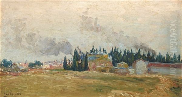 Alrededores De Madrid (on The Outskirts Of Madrid) Oil Painting by Aureliano De Beruete