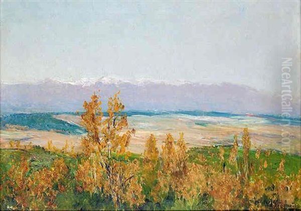 El Guadarrama En Otono Desde El Plantio Oil Painting by Aureliano De Beruete