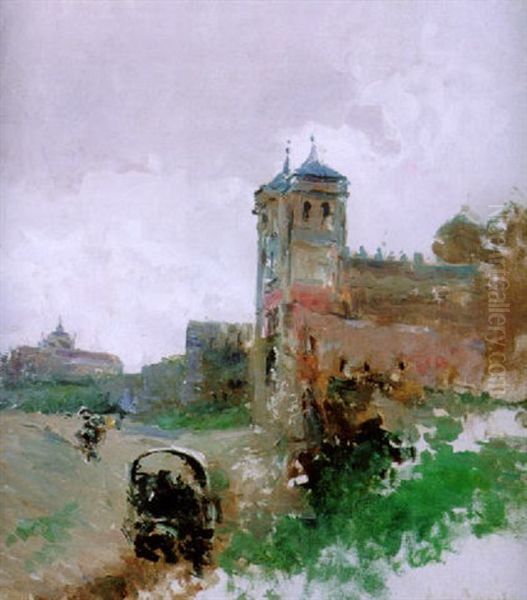 Toledo Oil Painting by Aureliano De Beruete