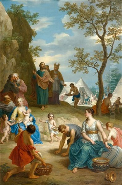 Manna From Heaven. (exodus 16) Oil Painting by Balthasar Beschey