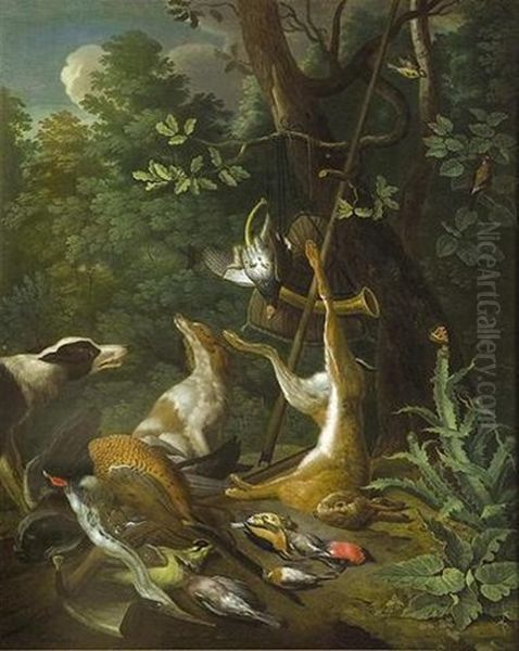 Trophee De Chasse Dans Un Paysage Oil Painting by Balthasar Beschey