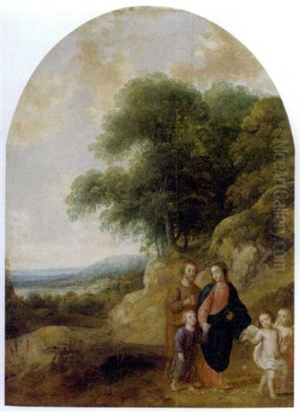 An Extensive Landscape With The Return From Egypt Oil Painting by Balthasar Beschey